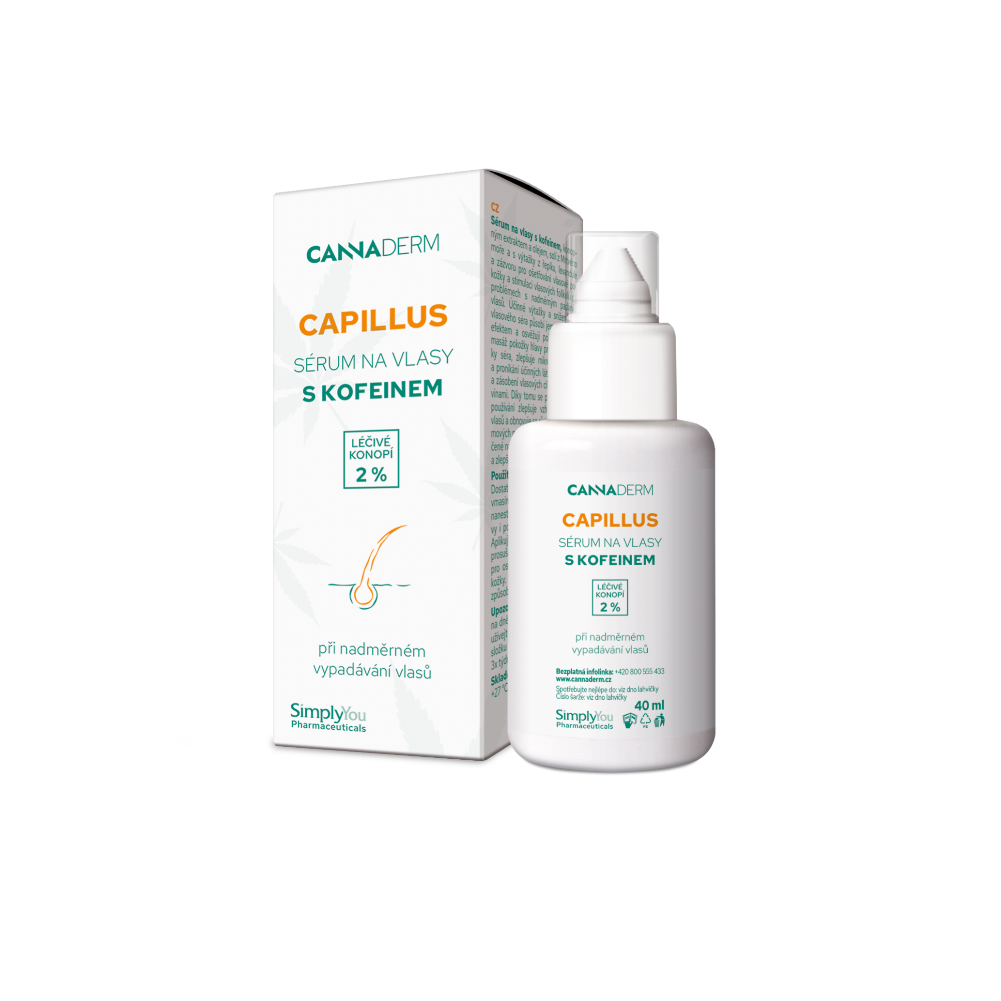Serum do włosów i skóry głowy z kofeiną Capillus 40ml